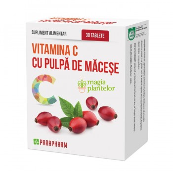 Vitamina C cu pulpă de măceșe 30 TB - Parapharm