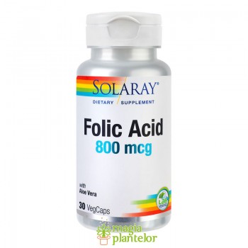 Acid Folic 800mcg 30 CPS – SOLARAY- Secom